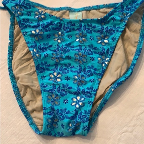 Moon Splash String Bikini. Blue and Silver - Picture 2 of 3
